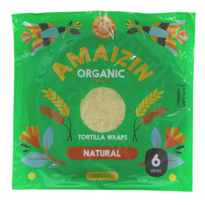 Amaizin Organic Tortilla Wraps 100% Vegan Natural