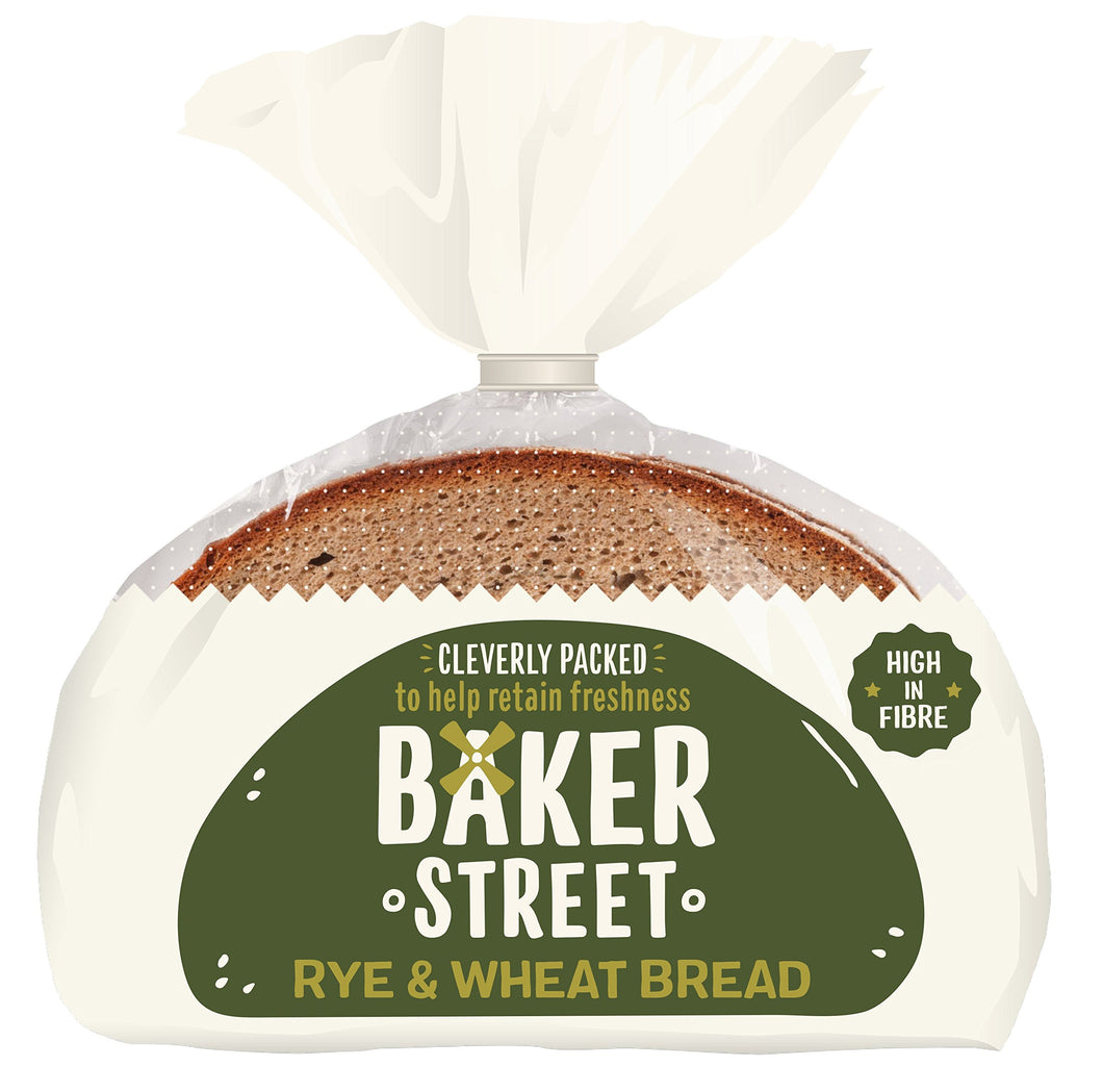 BAKER STREET RYE AND WHEAT BREAD 500G