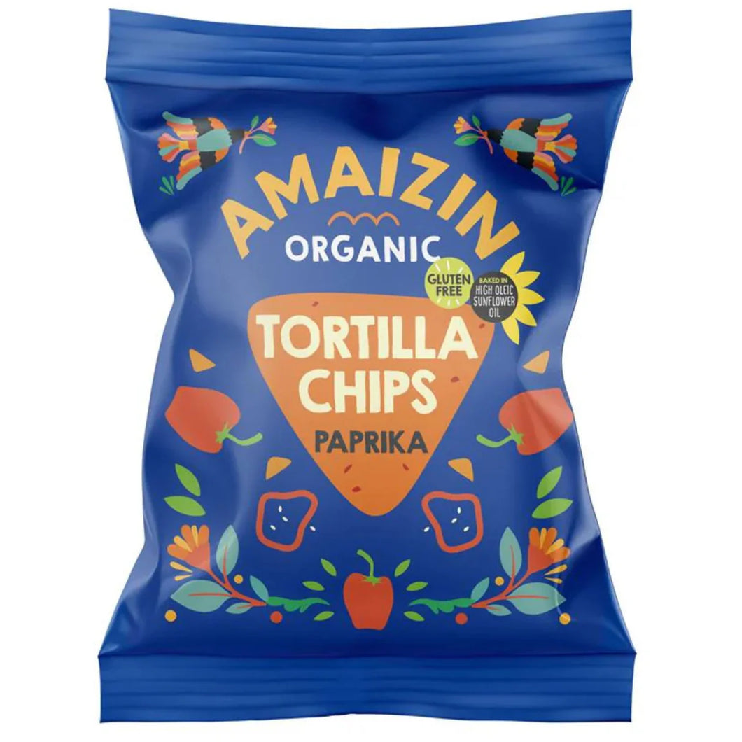 AMAIZIN ORGANIC TORTILLA CHIPS PAPRIKA 75G