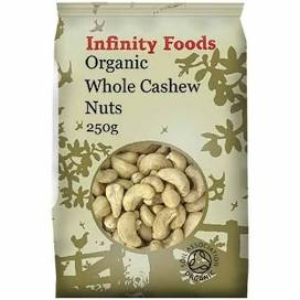 Infinity Organic Whole Cashew Nuts 250g